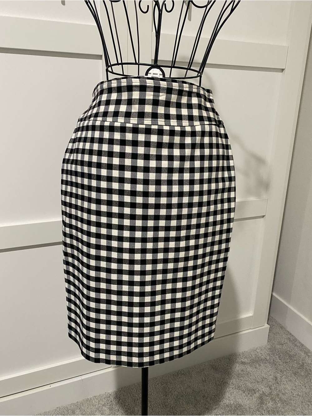 Soho Apparel Black and White Gingham Pencil Skirt